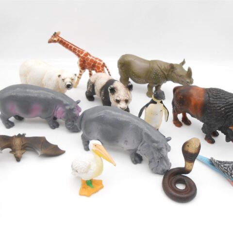 12 Schleich Wildtiere Bison Nashorn Nilpferd Giraffe Schlange & mehr