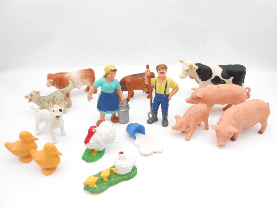 15 Bauernhoftiere Figuren Bullyland Bundle Vintage 80er 90er Jahre