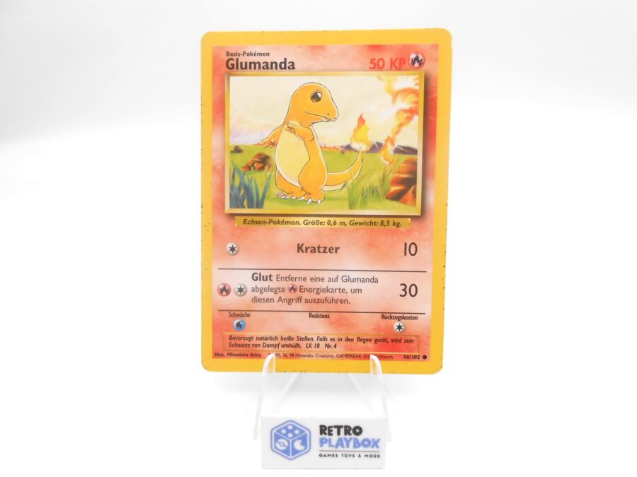 1999 Pokémon GLUMANDA 46/102 Base Set DE Vintage Karte