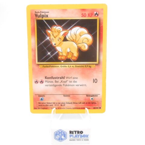 1999 Pokémon VULPIX 68/102 Base Set DE Vintage Karte