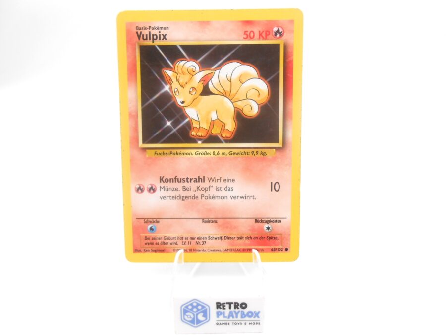 1999 Pokémon VULPIX 68/102 Base Set DE Vintage Karte