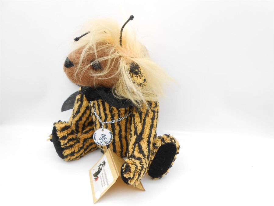 2 Künstler Stofftiere Crunchy Bear 22 cm Vintage Flotte Biene - Katze Rarität