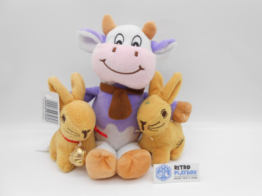 2 Lindt Osterhasen & Milka Kuh Stofftier Kuscheltiere Werbefigur BUNDLE