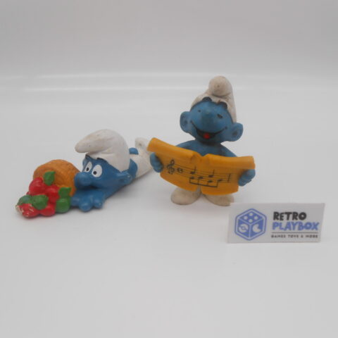2 Vintage Figuren SCHLÜMPFE Schleich 80er Jahre Raritäten