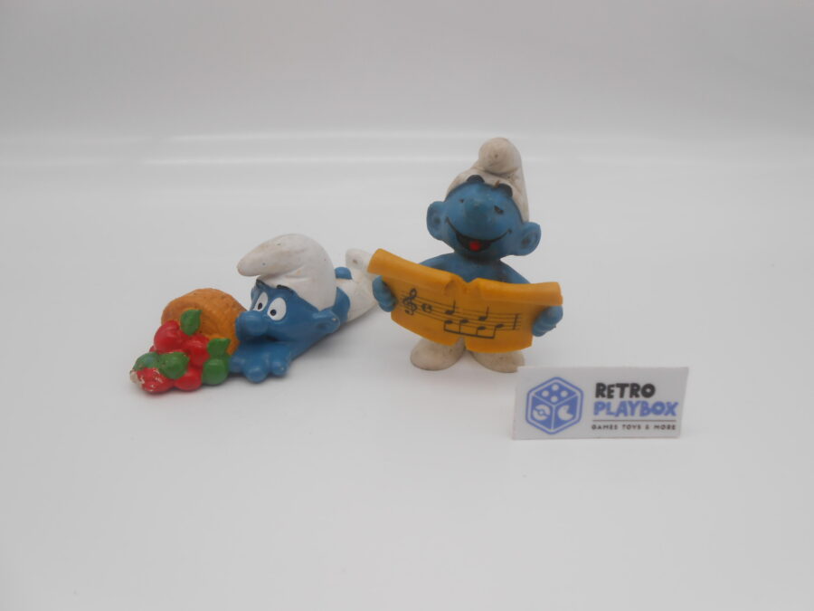 2 Vintage Figuren SCHLÜMPFE Schleich 80er Jahre Raritäten