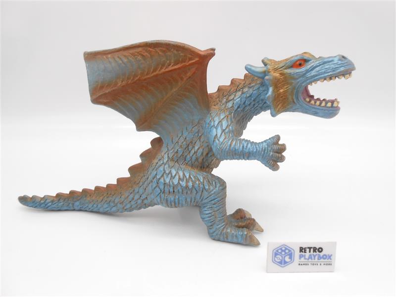 2006 Elite Dragon Drache Spielfigur Figur Gold Grau 10x14cm