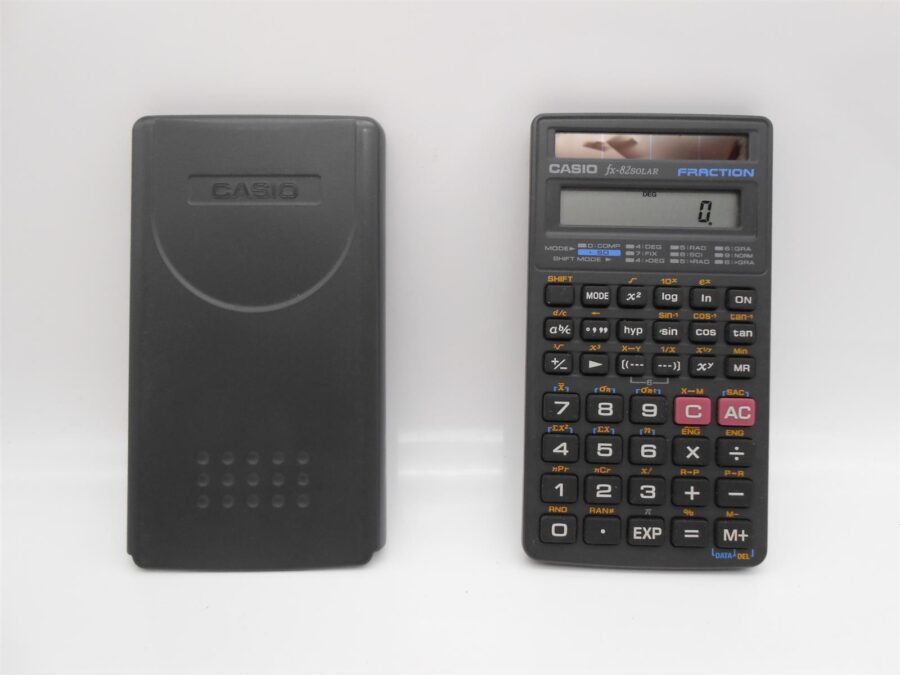 2x CASIO Taschenrechner fx-82 Solar Fraction Schwarz voll funktionsfähig
