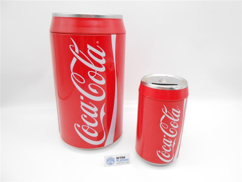 2x Coca Cola Spardose Sparschwein Coladosen design Blechdose Rarität