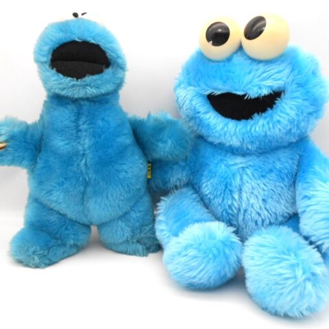 2x Krümelmonster Plüschfigur 20cm/30cm Sesamstraße Vintage 1997 Igel