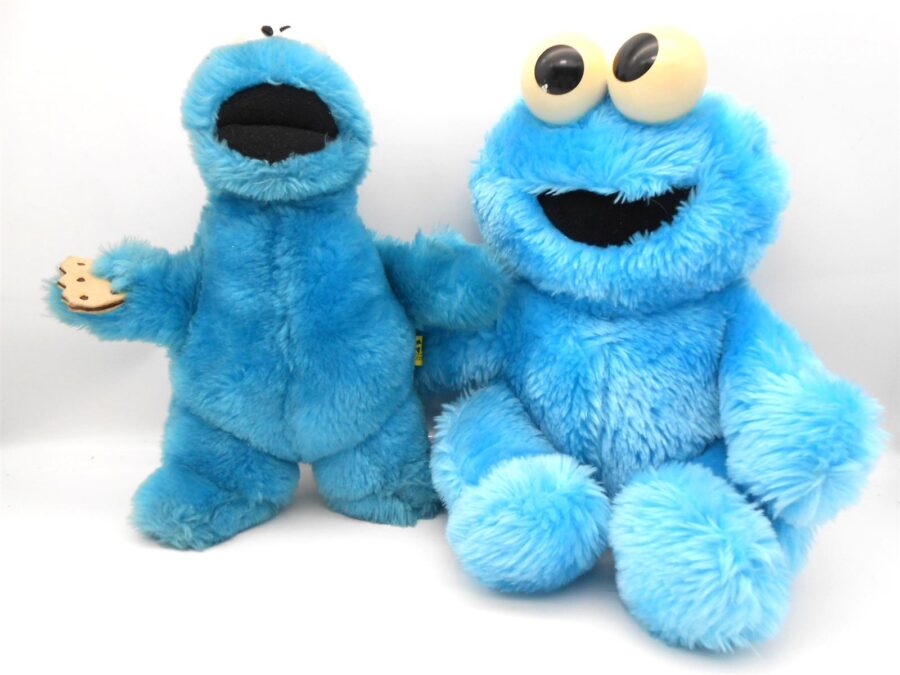 2x Krümelmonster Plüschfigur 20cm/30cm Sesamstraße Vintage 1997 Igel