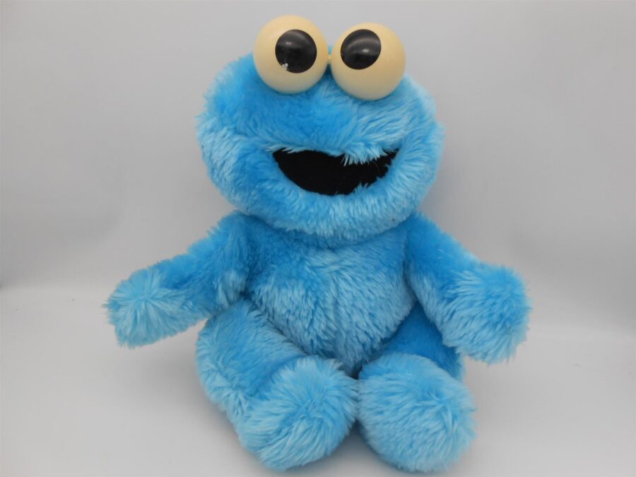 2x Krümelmonster Plüschfigur 20cm/30cm Sesamstraße Vintage 1997 Igel