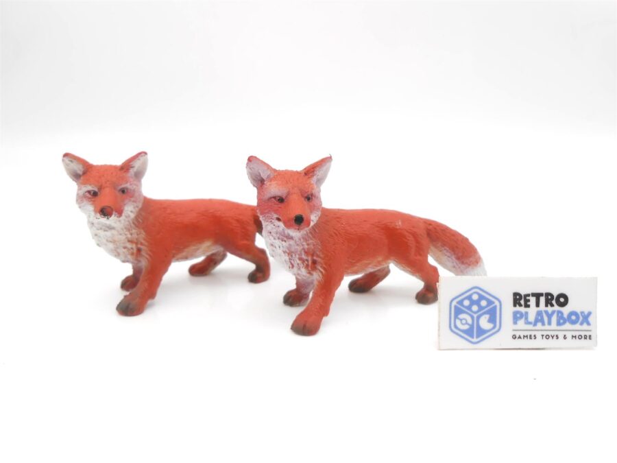 2x Schleich Roter Fuchs Fox Wild Life 14782 Figur 4x7cm Vintage