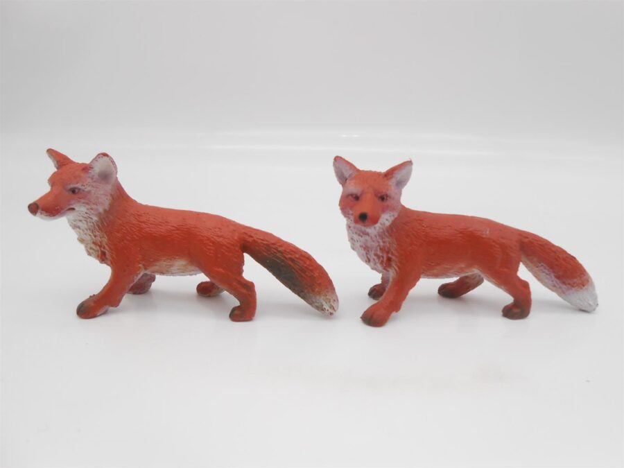 2x Schleich Roter Fuchs Fox Wild Life 14782 Figur 4x7cm Vintage