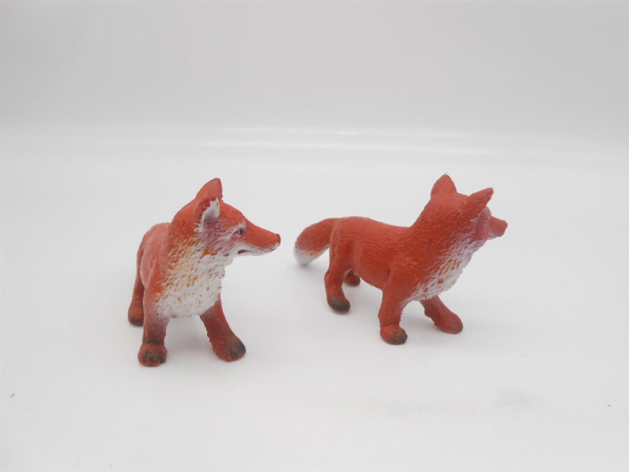 2x Schleich Roter Fuchs Fox Wild Life 14782 Figur 4x7cm Vintage