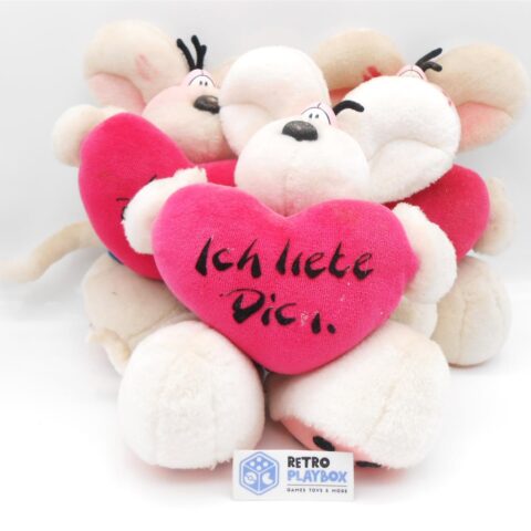 3 Diddl Mäuse Plüschtier Hab dich lieb Herz Liebe Set Geschenkidee
