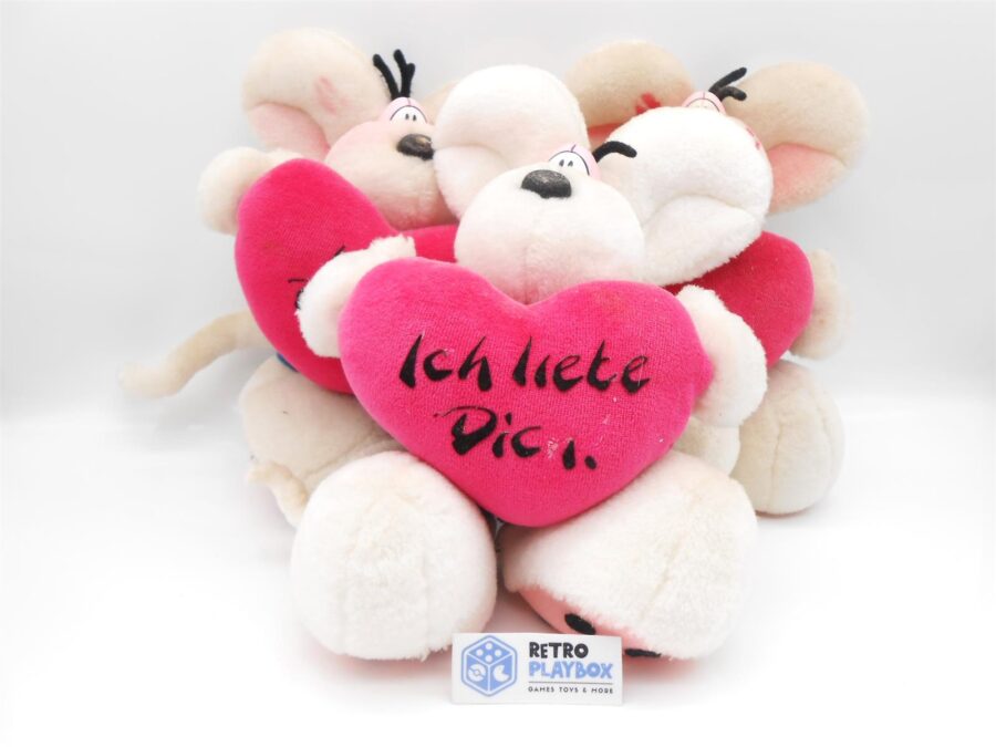 3 Diddl Mäuse Plüschtier Hab dich lieb Herz Liebe Set Geschenkidee