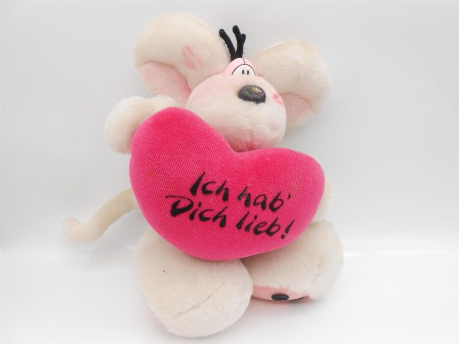 3 Diddl Mäuse Plüschtier Hab dich lieb Herz Liebe Set Geschenkidee