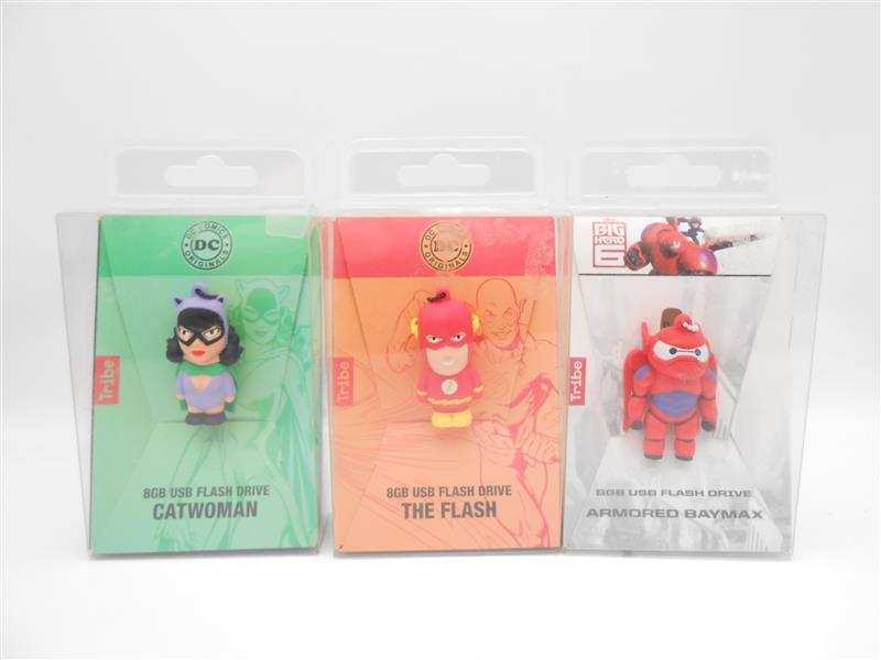 3x USB Stick DC Catwoman + The Flash + Armored Baymax 8GB Drive