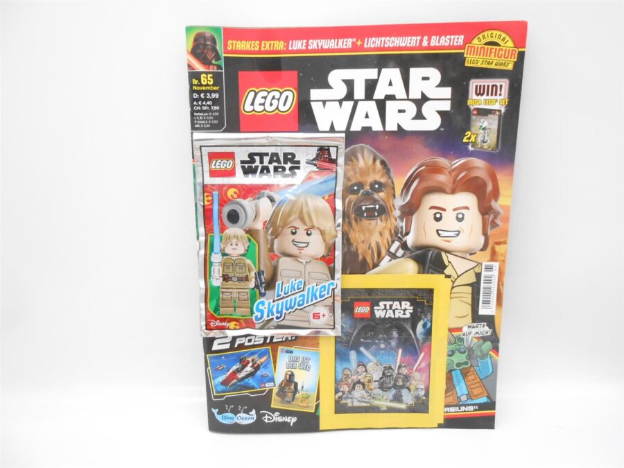 4x LEGO Hefte Star Wars & Jurassic World Luke Skywalker Minifigur