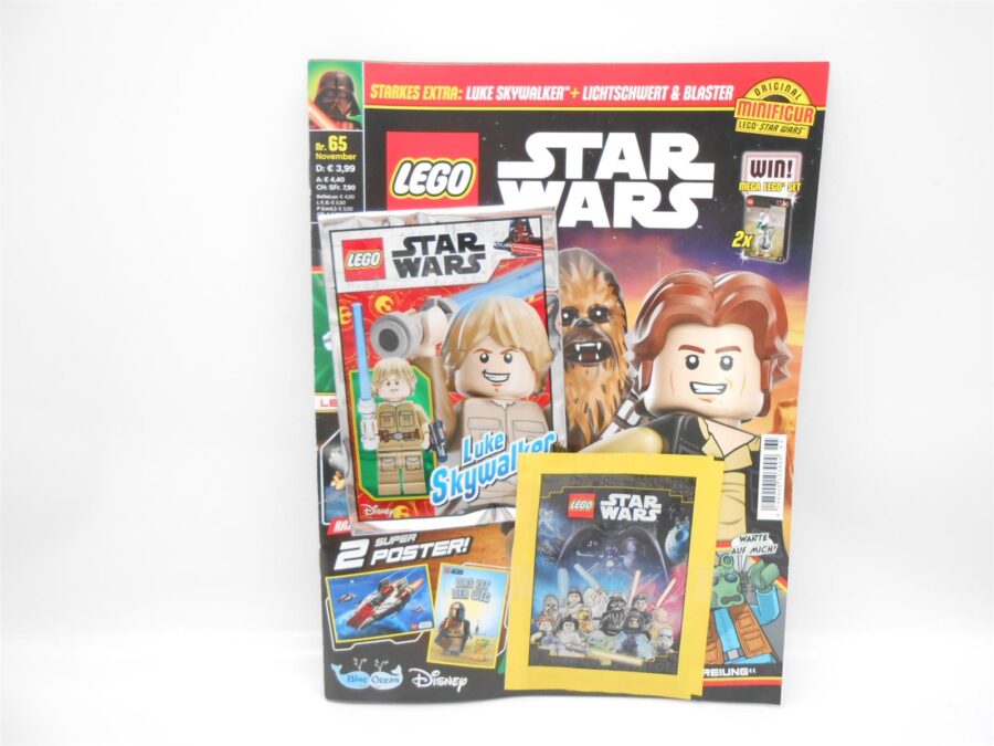 4x LEGO Hefte Star Wars & Jurassic World Luke Skywalker Minifigur