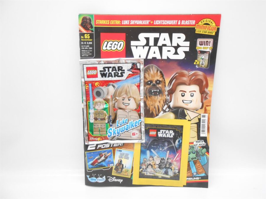 4x LEGO Hefte Star Wars & Jurassic World Luke Skywalker Minifigur