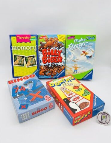 5 Kinderspiele Bundle Bingo Memory Domino Mitbringspiel Geschenkidee