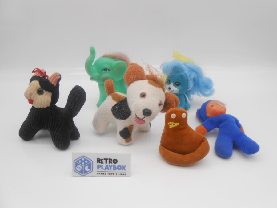6 Retro Figuren 80er Jahre Sammelfigur Hund Elefant Katze Vintage 5cm