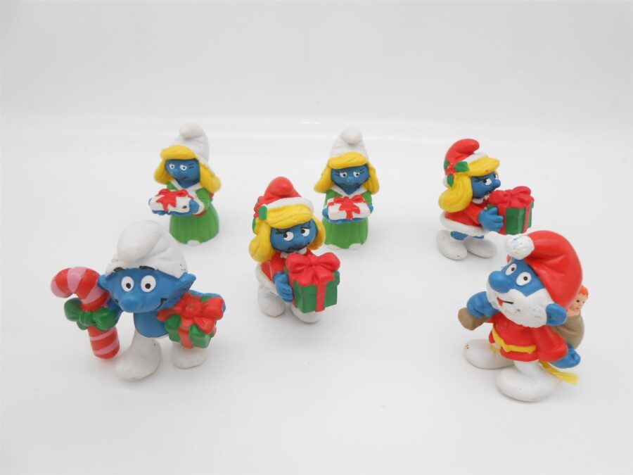 6 Schlümpfe Weihnachten Geschenke Zuckerstange Schlumpfine Papa Schlumpf