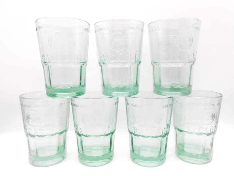 7 Stück Bacardi White Rum Longdrinkglas Cocktailglas Klar Neu unbenutzt