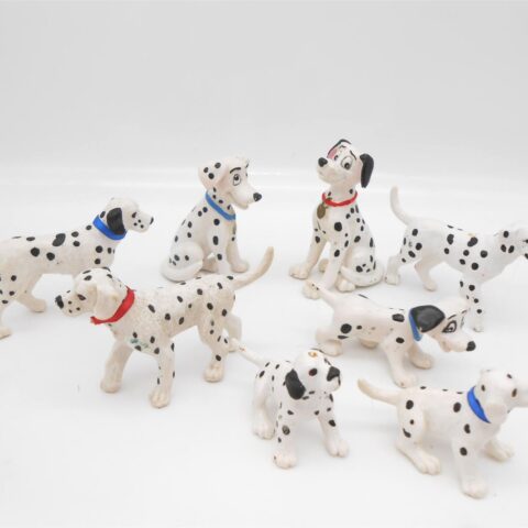 8 Dalmatiner Bullyland Vintage Figuren Hund schwarz weiß