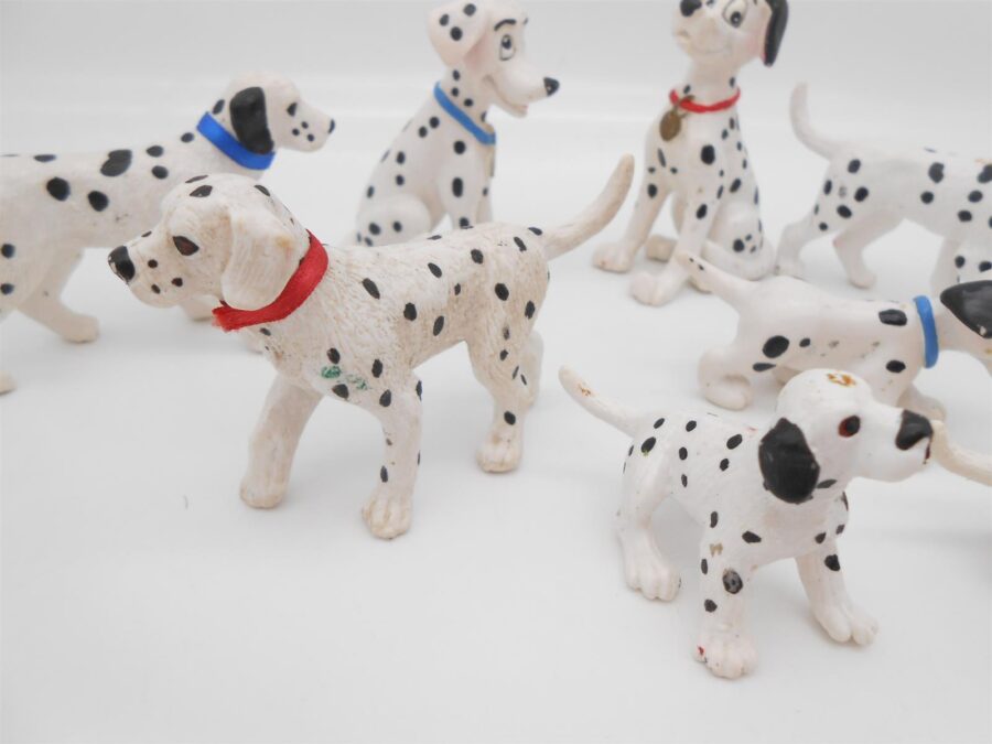8 Dalmatiner Bullyland Vintage Figuren Hund schwarz weiß