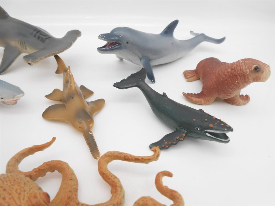 9 Vintage Bullyland Meerestiere Konvolut Hai Robbe Delfin Krake Wahl