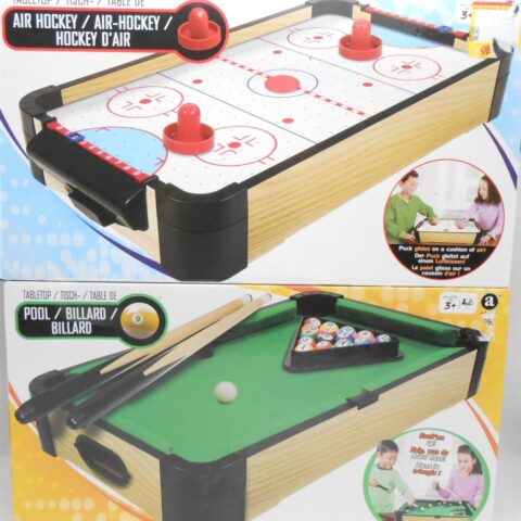Air Hockey + Pool Billard Spiel Tischspiel ca. je 22cm x 40cm vollständig
