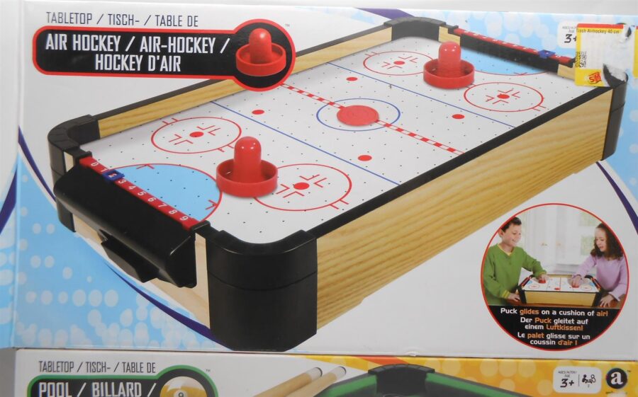 Air Hockey + Pool Billard Spiel Tischspiel ca. je 22cm x 40cm vollständig