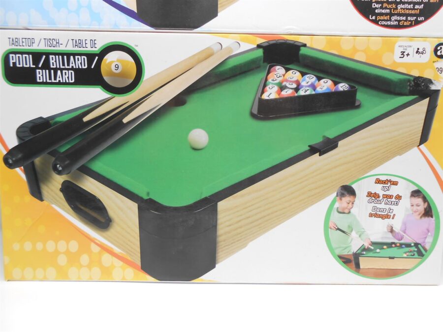 Air Hockey + Pool Billard Spiel Tischspiel ca. je 22cm x 40cm vollständig