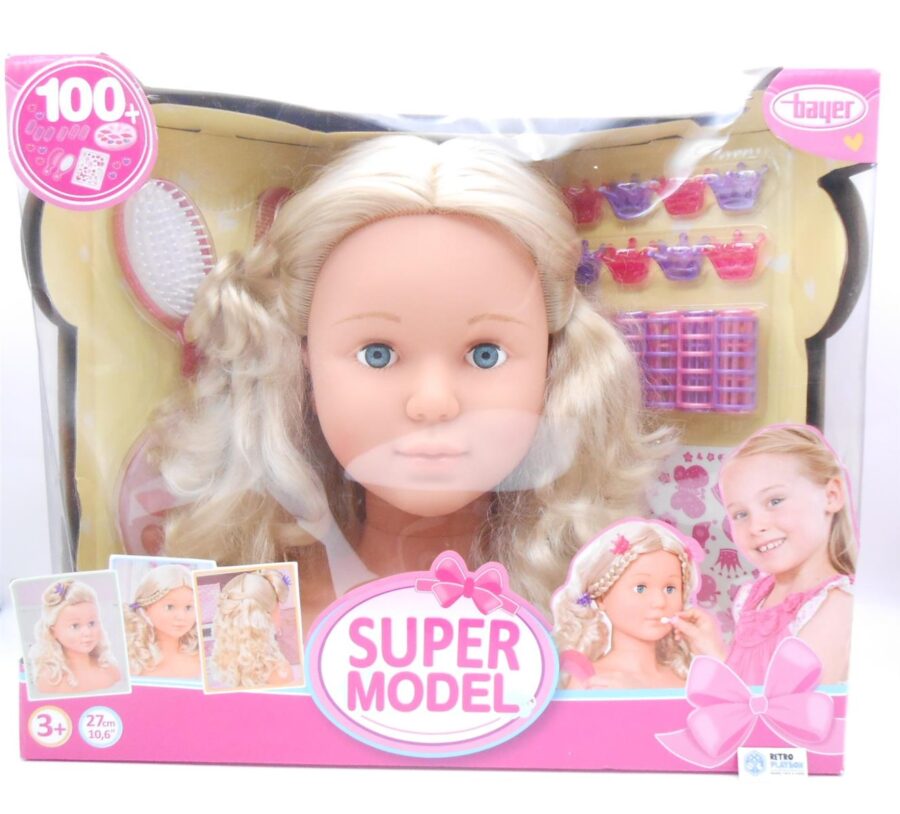 Bayer Design Frisierkopf Schminkkopf Super Model 27cm Zubehör ab 5J.