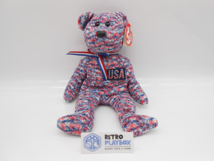 Beanie Baby Ty "USA" Date of Birth 4. Juli 2000 Ohr-Tag