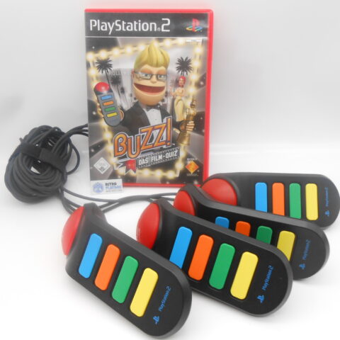 BUZZ! PS2 Sony Playstation 2 BUZZER + BUZZ! Das Film Quiz Zustand: Gut