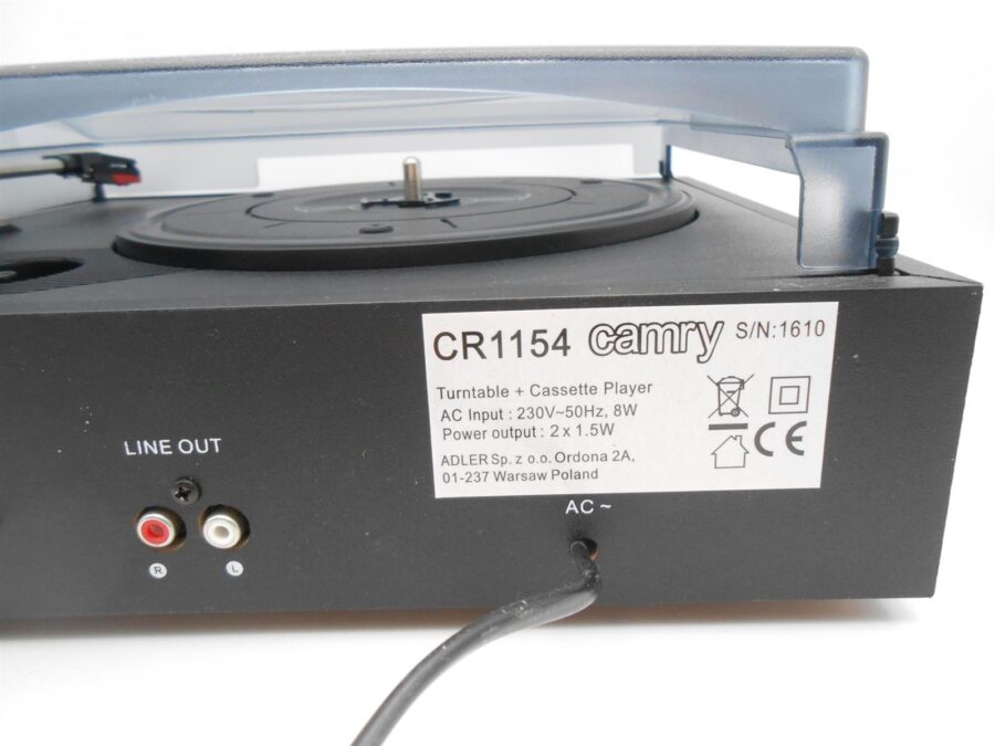 carmy CR1154 Plattenspieler Turntable + Kassettenspieler Schwarz