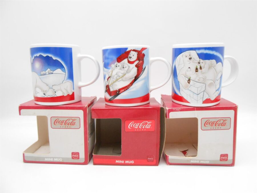 Coca Cola Vintage Mini Tassen Kaffeetasse 3 Stück mit Verpackung