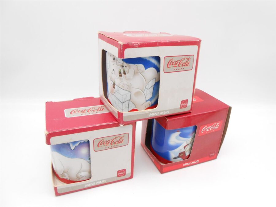 Coca Cola Vintage Mini Tassen Kaffeetasse 3 Stück mit Verpackung