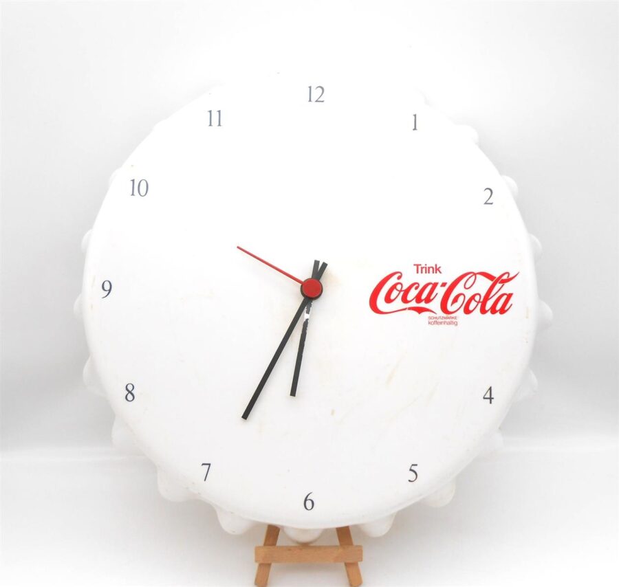 Coca Cola Vintage Uhr Weiss 80er Jahre getestet funktionsfähig