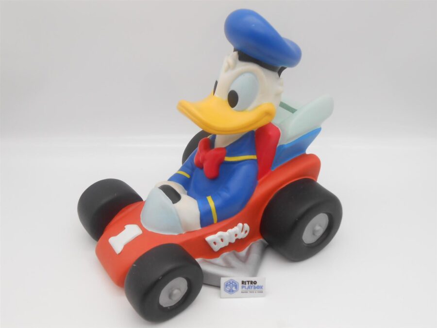 Donald Duck Spardose Rennwagen Vintage Bullyland Disney 80er Retro