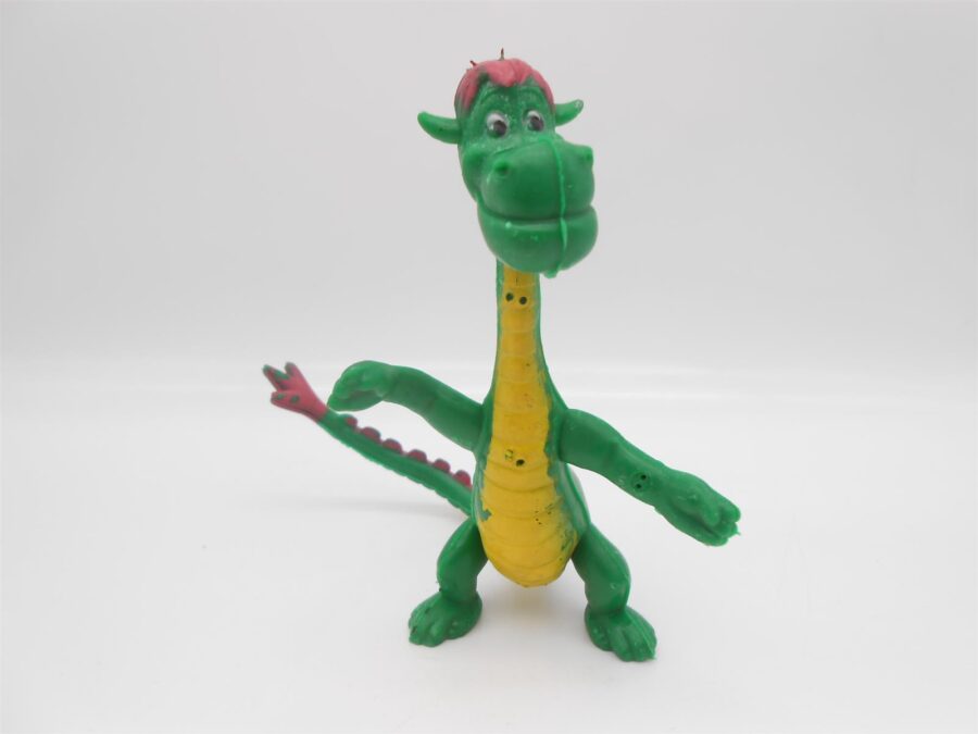 Elliot das Schmunzelmonster Drache Grün Figur Vintage ohne Flügel 12cm