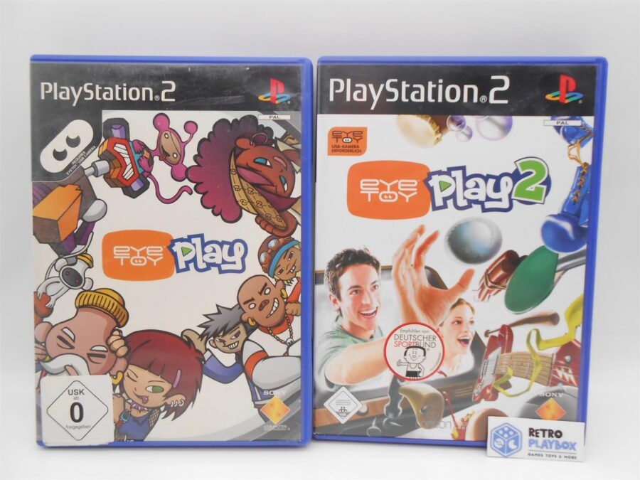 Eye Toy Play 1 +2 Bundle Sony PlayStation 2 PS2 ohne Anleitung Zustand Gut