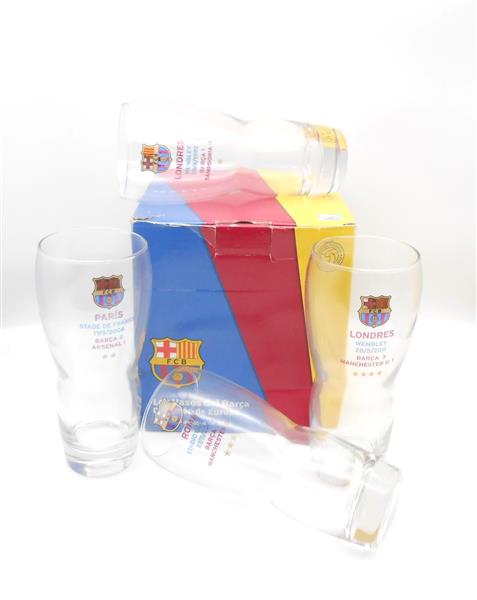 FC Barcelona Gläser Offical Team Set 4 Stück mit Box 65 cl.