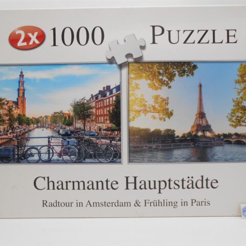 Frühling in Paris / Radtour in Amsterdam Puzzle F.X. Schmid 2x1000 Teile