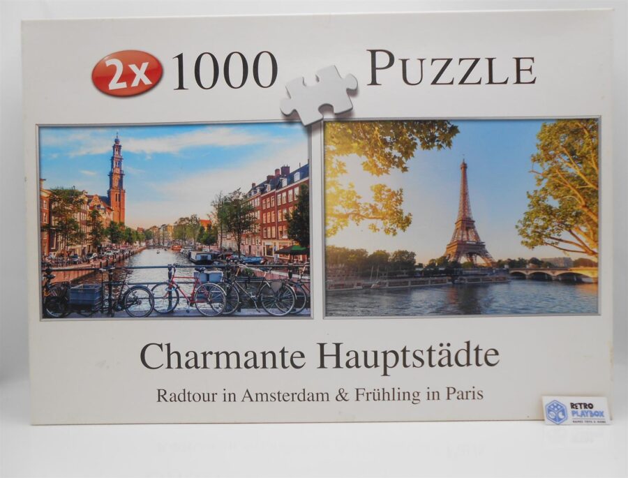 Frühling in Paris / Radtour in Amsterdam Puzzle F.X. Schmid 2x1000 Teile