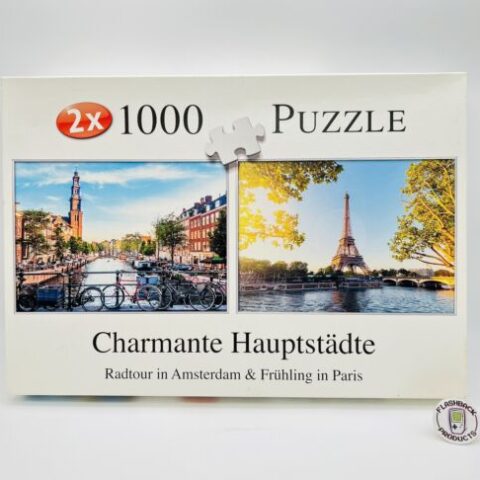 Frühling in Paris / Radtour in Amsterdam Puzzle F.X. Schmid 2x1000 Teile