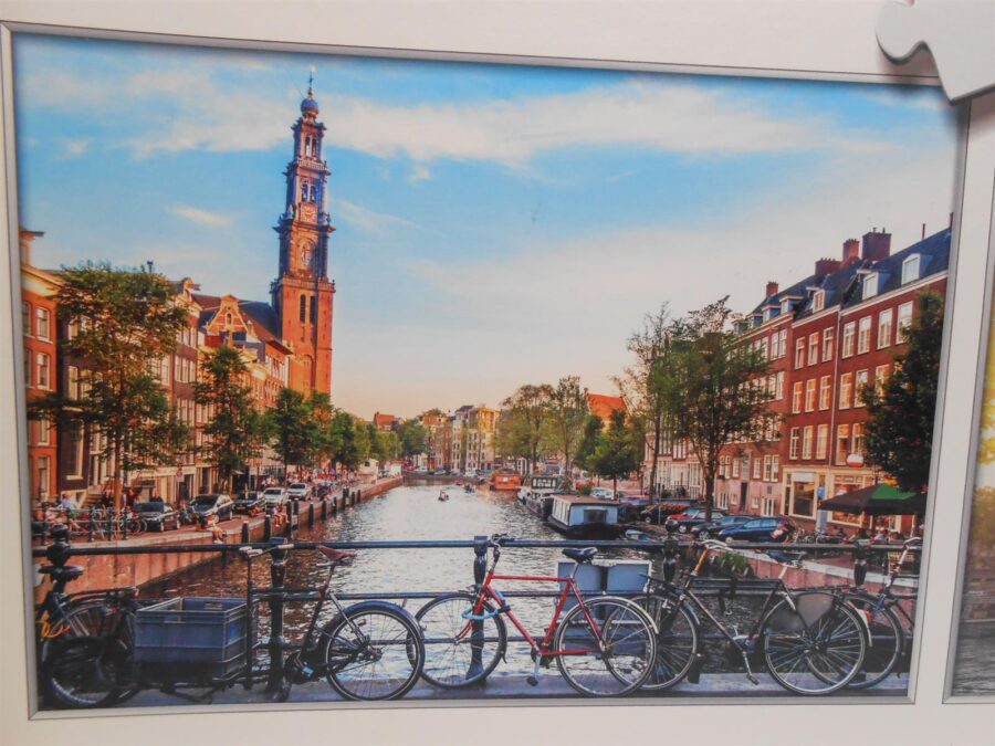Frühling in Paris / Radtour in Amsterdam Puzzle F.X. Schmid 2x1000 Teile